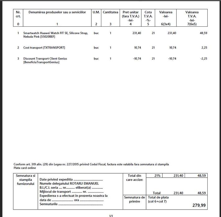 Smartwatch Huawei Watch FIT SE, Silicone Strap, Nebula Pink Nou