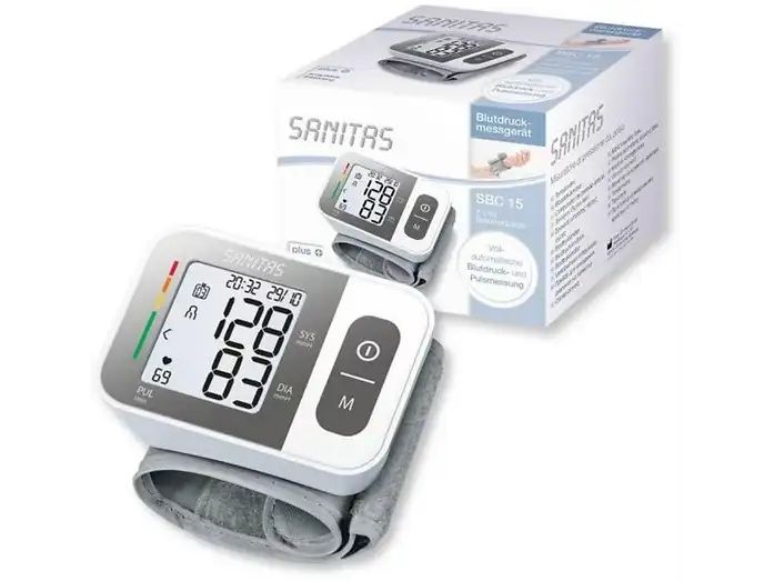 Апарат за измерване на кръвно налягане Sanitas SBC 15, Бял / Сив