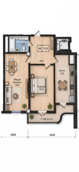 2/16/14 | ЖК Malika | Минор | 72,5 м² | Коробка | 58 000