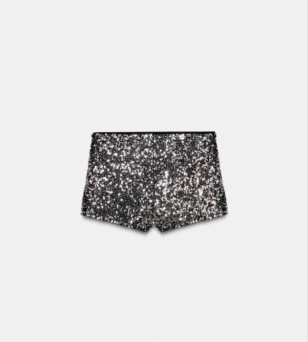 Zara къси пайетени панталонки