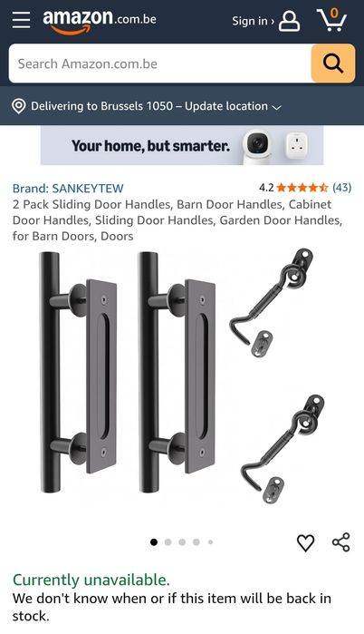 Двойни дръжки за плъзгащи врати, въглеродна стомана, 30 см, черни