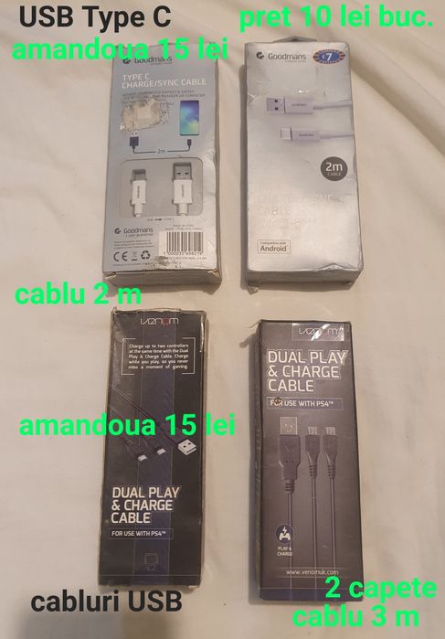 Cabluri USB 2 capete