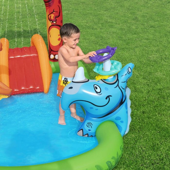 Водна площадка Bestway Jurassic 53160 – Детски мини аквапарк с пързалка и пръскачки!