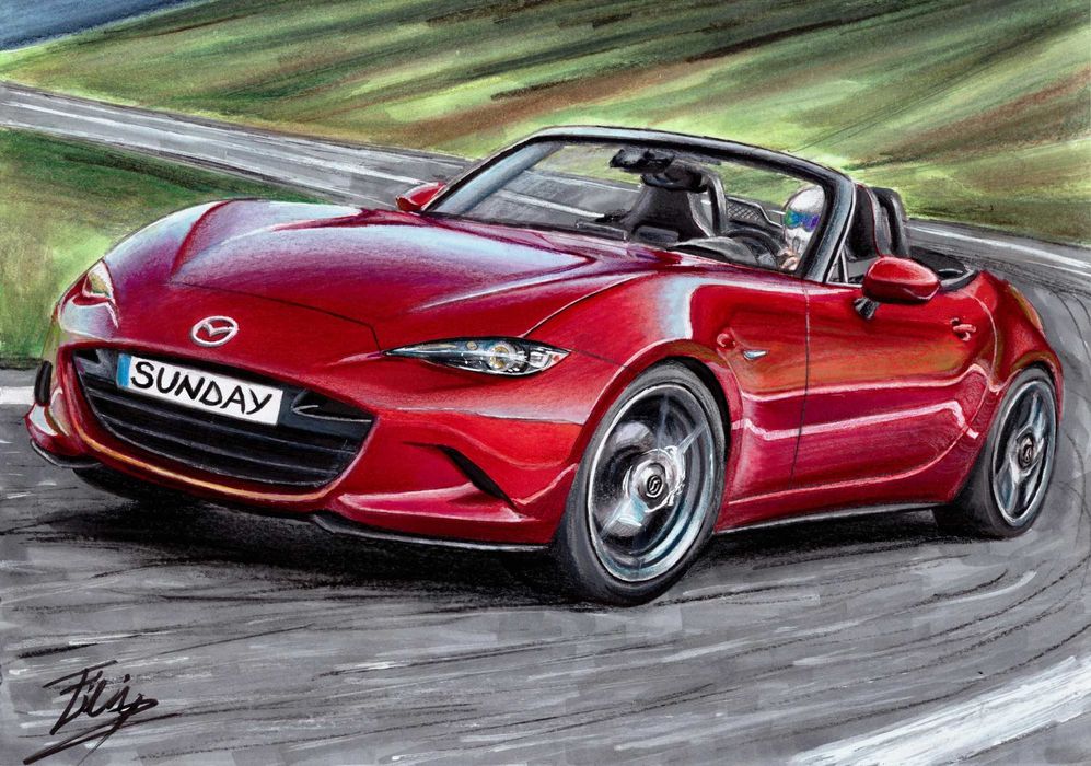 Desen / Tablou Mazda MX-5 ND dimensiune A4