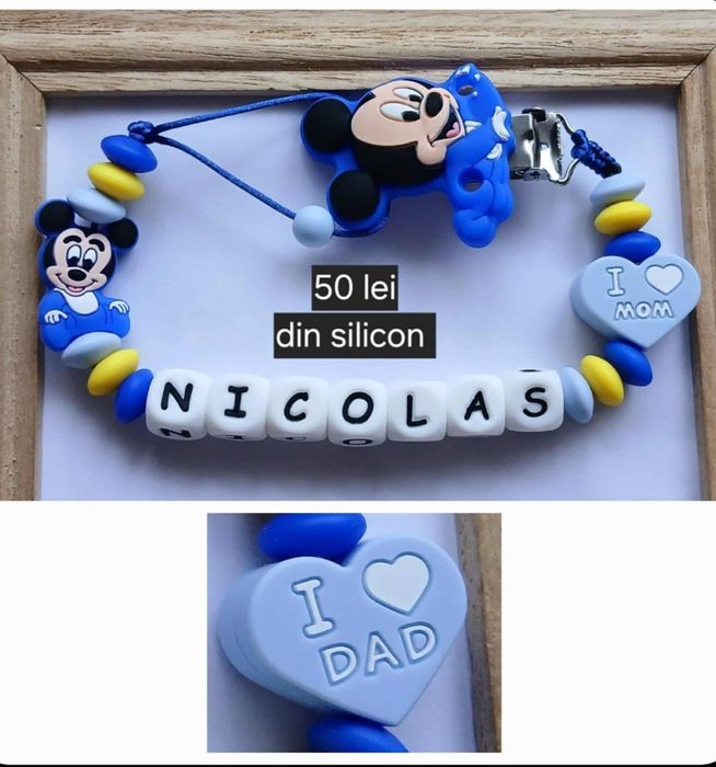 Lănțișoare de suzeta din silicon alimentar non toxic pentru copii