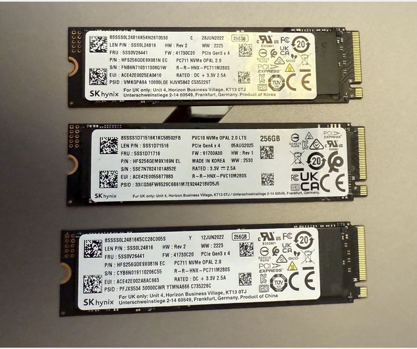 Ssd Laptop M2 NVMe 256GB CA NOU ! SK Hynix Micron WD Western digital
