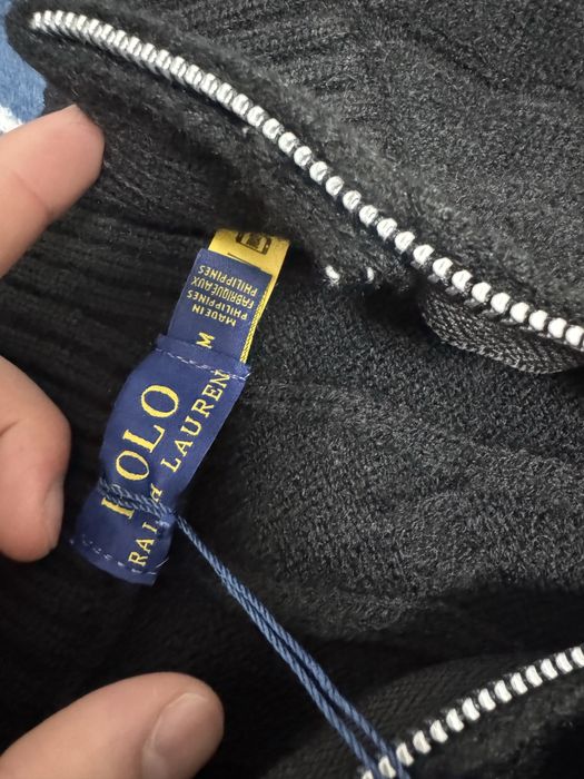 Quarter zipper polo negru