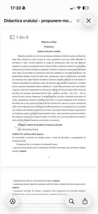 Materiale titularizare Limba şi Literatura Românǎ