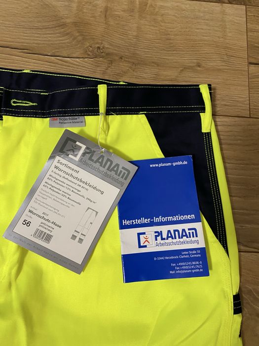 PLANAM-pantaloni NOI, cu eticheta, de lucru, Neon, barbati , 56