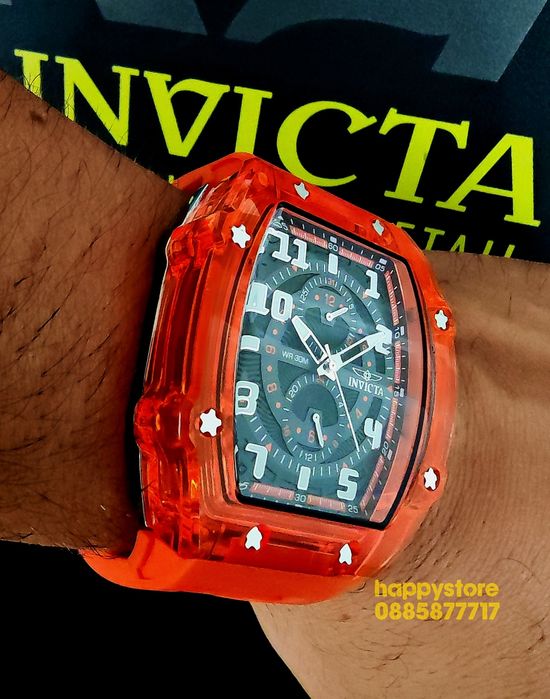 INVICTA Cyclone Orange/Silver 49 mm, Инвикта нов ръчен часовник