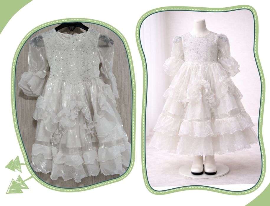 Балалар Ақ көйлегі.  Детская Белая платья жилет