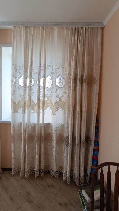 Шторы и тюль атлас мрамор