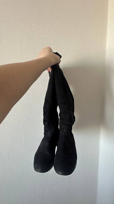 Продам сапоги зима, эко-замша