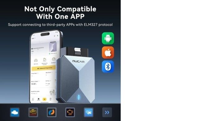 Interfata auto easydiag Originala Mucar BT200 Max  licenta nelimitata + update online,  android, ios, multimarca, bluetooth, prelungitor  obd2 inclus