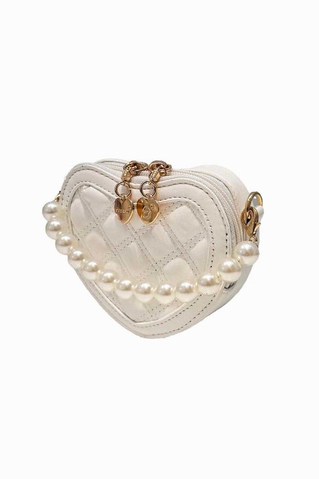 Детска чанта сърце в бяло или червено, вдъхновена от Petite Fleur