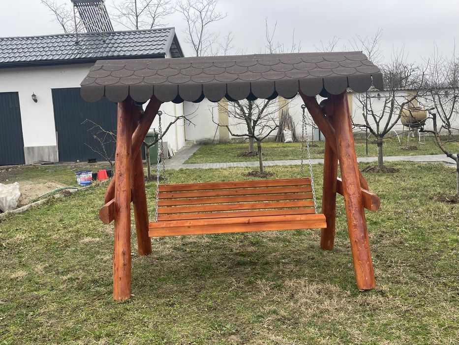 Leagan din lemn masiv rotund