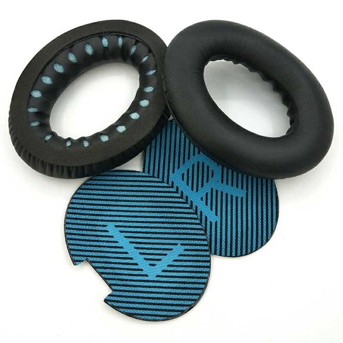 Set 2 bureti pentru casti Bose QuietComfort 25, 15 / QC25 / QC15 / QC2 / AE2 / AE2i / AE2w, SoundTrue 1/2, SoundLink 1/2, Over-Ear - Spuma cu memorie
