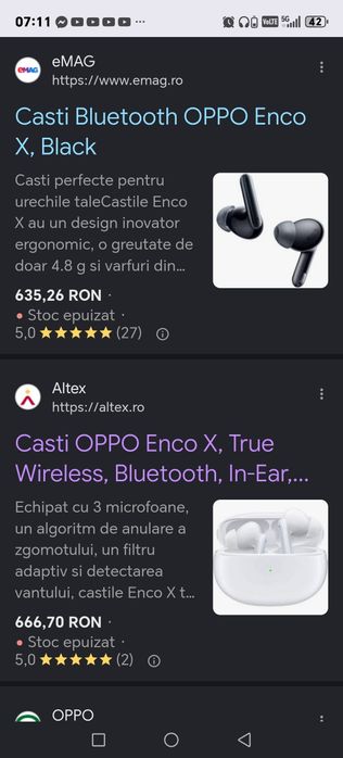 Casti Oppo Enco x impecabile