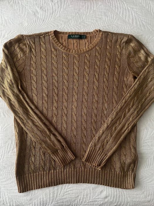 Pulover Ralph Lauren, Auriu, Guler Turtleneck, Mărimea L