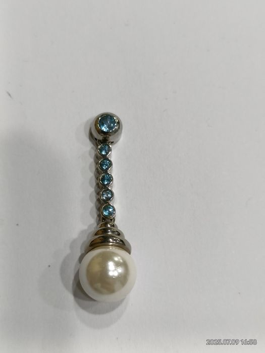 Vind pandantiv din aur 14kt cu perla Akoya și topaze