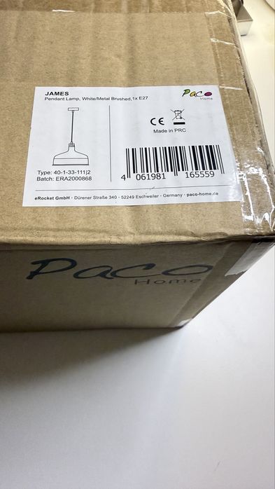 Lampă suspendată / Candelabru Paco Home „JAMES” (Alb & Cupru) – NOU