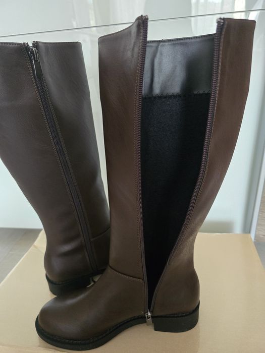 Кафяви високи ботуши 38н.