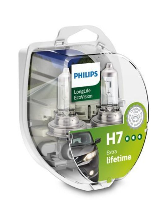 Becuri H7 Philips Extra Lifetime (set 2 buc)