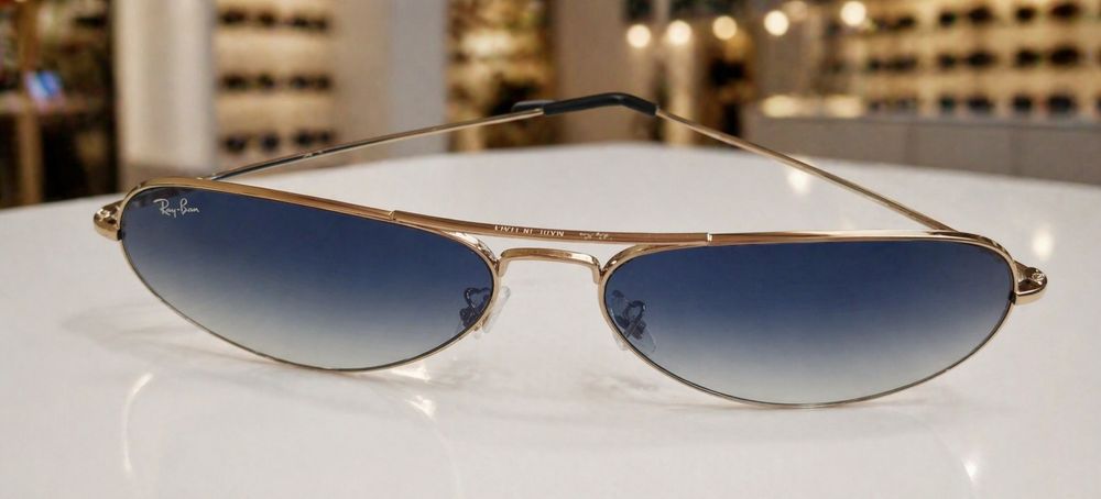 НАМАЛЕНИ!!! Слънчеви очила RayBan Aviator Large Metal Light Blue Gradient