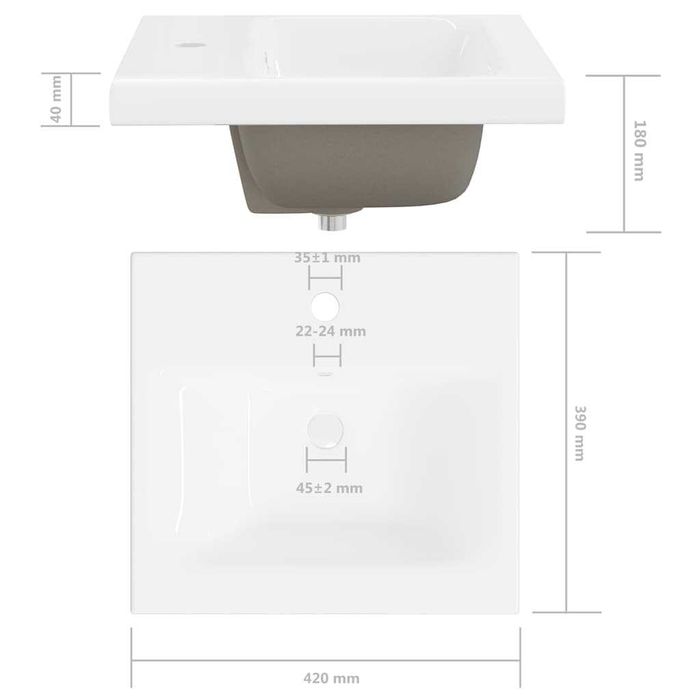Chiuvetă încorporată cu robinet ceramic alb