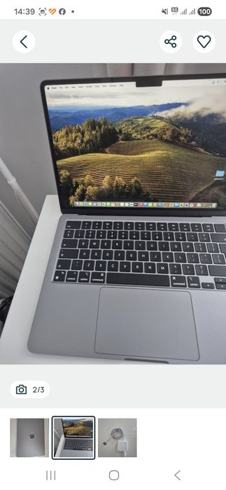 Laptop Apple MacBook Air 13,6 inch M2 256 GB ssd 8 GB ram gri spatial ca nou