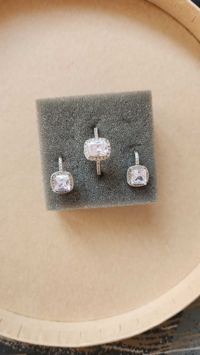 Сребърни бижута обеци и пръснен 49мм