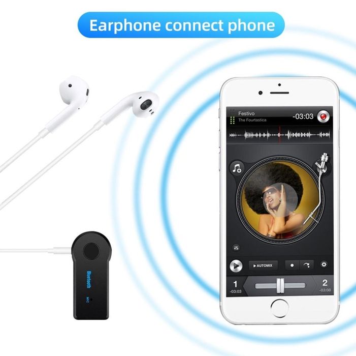 Bluetooth auto aux audio cu Jack Car Kit hands-free