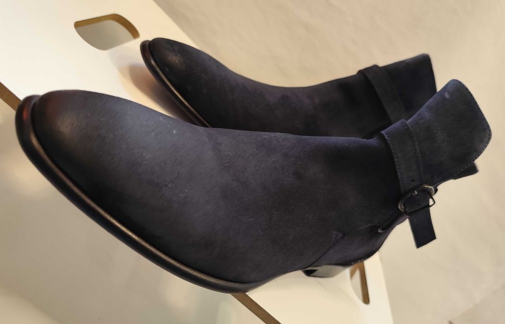 Ghete jodhpur 44 de lux Lagerfeld lucrate manual piele naturala navy