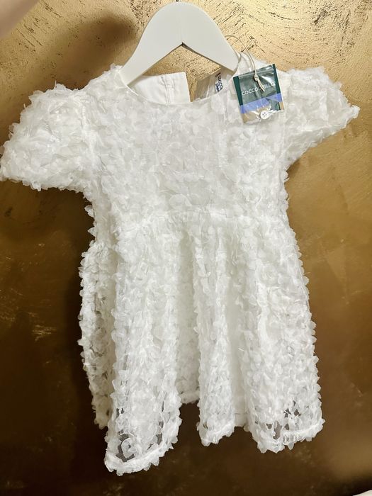 Rochie cocodrillo alba eleganta 92 ( 18 - 24 luni) 2 ani
