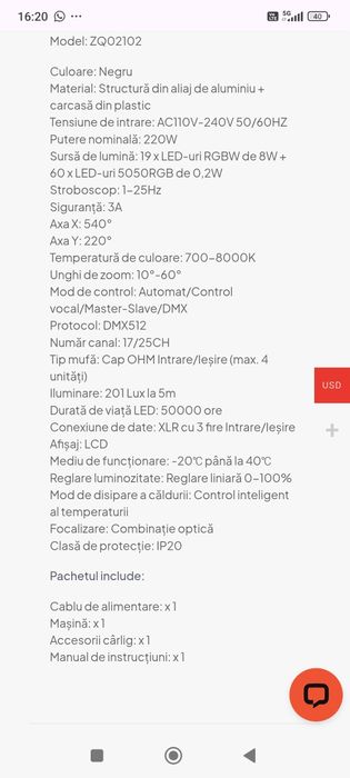 Lumină cu cap mobil bim 220w nou