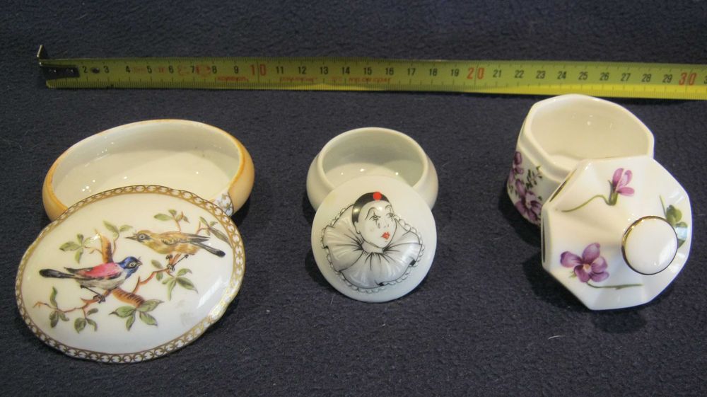 Lot 3 casete mici,PORTELAN/KPM/Limoges/Hammersley.