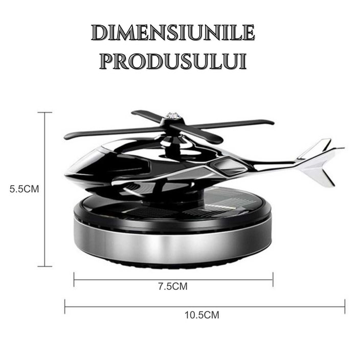 Odorizant Auto Cu Incarcare Solara, Baza Antiderapanta, Ulei Esential