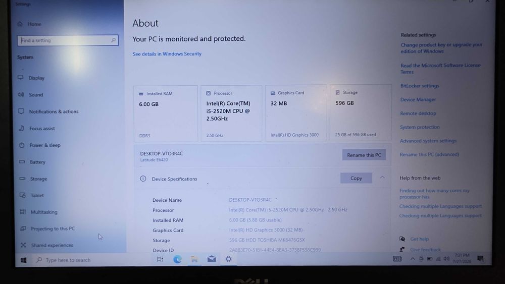 Laptop Dell Latitude E6420