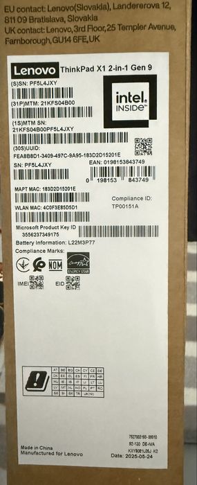 Vand laptop lenovo thinkpad x1 2-in-1 Gen 9