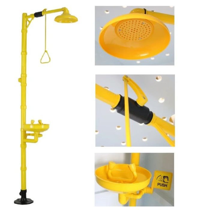 Аварийный душ с фонтаном для глаз.