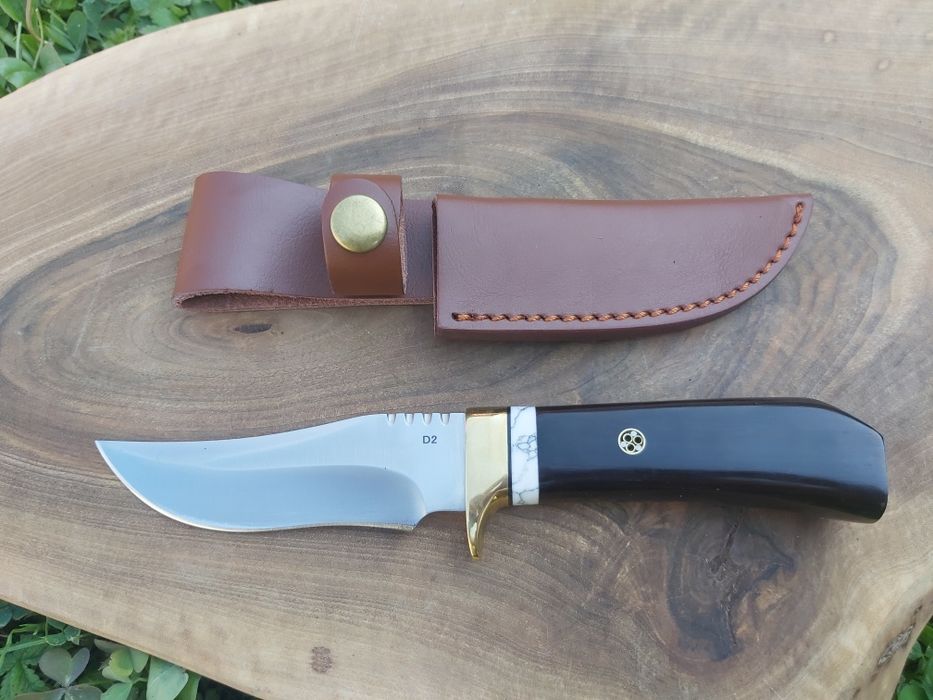 Висококачествен ловен нож стомана D2 с кожена кания,LN406