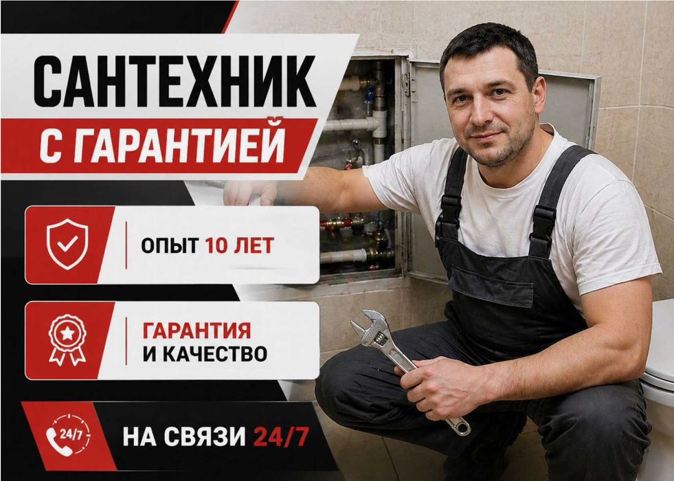 Сантехник. Прочистка канализации. Замена смесителя, крана, сифона.