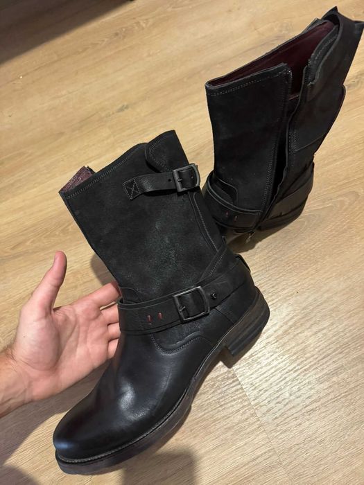 Ghete barbatesti Domeno din piele, negre, marimea 42