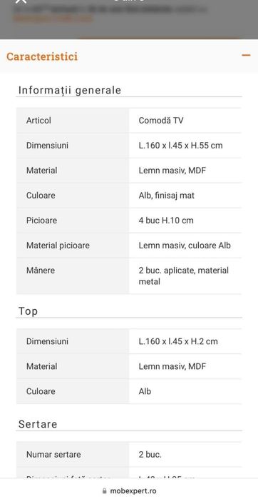 Mobila Living Mobexpert lemn masiv