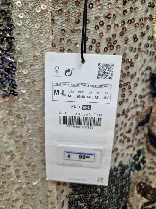 Rochie de ocazie Zara Limited edition M/L, paiete, perluțe,  nuntă, cl