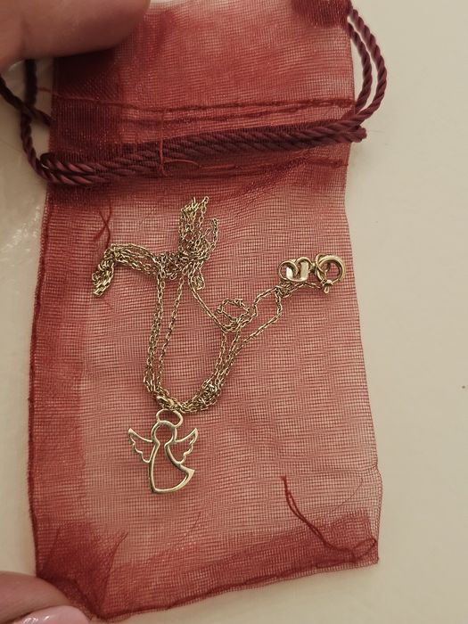Lanț aur 14 K, 22 cm închis, cu pandantiv