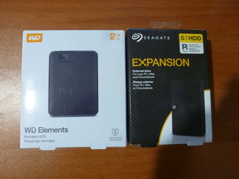 Нови 5 TB Seagate и 2 TB WD външни USB 3.0 хард-дискове, с гаранция