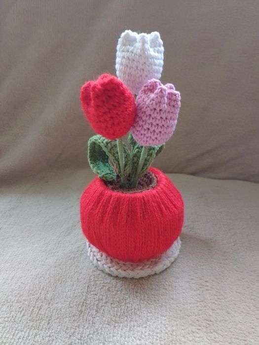 Плетени цветя ръчно изработени