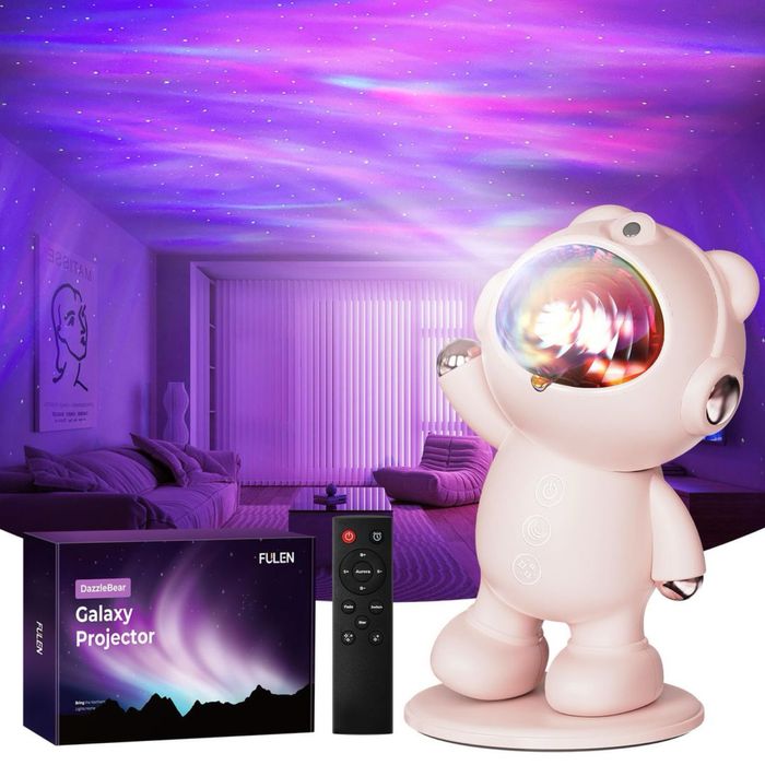 Proiector de galaxie FULEN Lumină nocturnă stelară pentru decorarea dormitorului – Roz