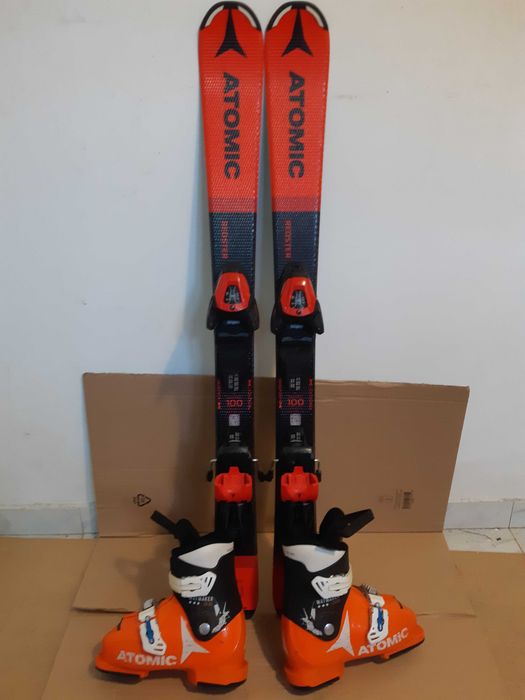 Schiuri copii Atomic Redster J2 100 cm ca noi set schi cu clapari
